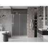 Mexen Velar, posuvné sprchové dvere do otvoru 140 cm, 8mm sklo námraza, biela matná, 871-140-000-31-20