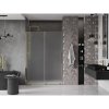 Mexen Velar, posuvné sprchové dvere do otvoru 130 cm, 8mm sklo námraza, zlatá lesklá, 871-130-000-31-50