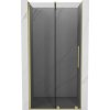 Mexen Velar, posuvné sprchové dvere do otvoru 120 cm, 8mm šedé sklo, zlatá matná, 871-120-000-41-55