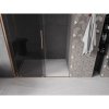 Mexen Velar, posuvné sprchové dvere do otvoru 130 cm, 8mm šedé sklo, medená matná, 871-130-000-41-65