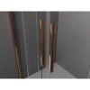 Mexen Velar Duo, posuvné sprchové dvere do otvoru 140 cm, 8mm sklo námraza, ružové zlato, 871-140-000-32-60