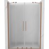 Mexen Velar Duo, posuvné sprchové dvere do otvoru 140 cm, 8mm sklo námraza, medená matná, 871-140-000-32-65