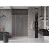 Mexen Velar Duo, posuvné sprchové dvere do otvoru 140 cm, 8mm sklo námraza, medená matná, 871-140-000-32-65
