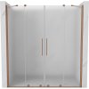 Mexen Velar Duo, posuvné sprchové dvere do otvoru 170 cm, 8mm sklo námraza, medená matná, 871-170-000-32-65