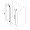 Mexen Velar Duo, posuvné sprchové dvere do otvoru 160 cm, 8mm sklo námraza, brúsený grafit, 871-160-000-32-95