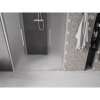 Mexen Velar Duo, posuvné sprchové dvere do otvoru 160 cm, 8mm sklo námraza, brúsená oceľ, 871-160-000-32-97