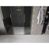 Mexen Velar Duo, posuvné sprchové dvere do otvoru 150 cm, 8mm šedé sklo, zlatá lesklá, 871-150-000-42-50