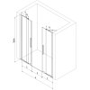 Mexen Velar Duo, posuvné sprchové dvere do otvoru 150 cm, 8mm šedé sklo, zlatá lesklá, 871-150-000-42-50