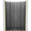 Mexen Velar Duo, posuvné sprchové dvere do otvoru 160 cm, 8mm šedé sklo, zlatá matná, 871-160-000-42-55