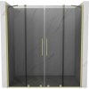 Mexen Velar Duo, posuvné sprchové dvere do otvoru 180 cm, 8mm šedé sklo, zlatá matná, 871-180-000-42-55