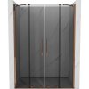 Mexen Velar Duo, posuvné sprchové dvere do otvoru 140 cm, 8mm šedé sklo, ružové zlato, 871-140-000-42-60