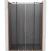 Mexen Velar Duo, posuvné sprchové dvere do otvoru 160 cm, 8mm šedé sklo, medená matná, 871-160-000-42-65