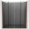 Mexen Velar Duo, posuvné sprchové dvere do otvoru 180 cm, 8mm šedé sklo, medená matná, 871-180-000-42-65