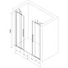 Mexen Velar Duo, posuvné sprchové dvere do otvoru 200 cm, 8mm šedé sklo, grafit brúsený, 871-200-000-42-66