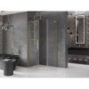 Mexen Velar L, sprchový kút s posuvnými dverami 100 x 80 cm, 8mm číre sklo, zlatá matná, 871-100-080-03-55