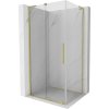 Mexen Velar L, sprchový kút s posuvnými dverami 100 x 80 cm, 8mm číre sklo, zlatá matná, 871-100-080-03-55