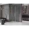 Mexen Velar L, sprchový kút s posuvnými dverami 120 x 80 cm, 8mm číre sklo, zlatá matná, 871-120-080-03-55