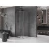 Mexen Velar L, sprchový kút s posuvnými dverami 90 x 90 cm, 8mm číre sklo, grafit brúsený, 871-090-090-03-66