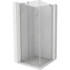 Mexen Velar L, sprchový kút s posuvnými dverami 90 x 90 cm, 8mm číre sklo, brúsená oceľ, 871-090-090-03-97