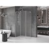 Mexen Velar L, sprchový kút s posuvnými dverami 100 x 90 cm, 8mm sklo námraza, brúsená oceľ, 871-100-090-33-97