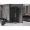 Mexen Velar L, sprchový kút s posuvnými dverami 120 x 75 cm, 8mm šedé sklo, zlatá lesklá, 871-120-075-43-50