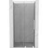 Mexen Velar L, posuvné sprchové dvere do otvoru 120 cm, 8mm číre sklo, biela matná, 871-120-003-01-20