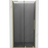 Mexen Velar L, posuvné sprchové dvere do otvoru 100 cm, 8mm šedé sklo, zlatá matná, 871-100-003-41-55