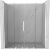 Mexen Velar L Duo, posuvné sprchové dvere do otvoru 200 cm, 8mm číre sklo, biela matná, 871-200-003-02-20