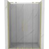 Mexen Velar L Duo, posuvné sprchové dvere do otvoru 160 cm, 8mm číre sklo, zlatá matná, 871-160-003-02-55