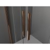 Mexen Velar L Duo, posuvné sprchové dvere do otvoru 150 cm, 8mm číre sklo, ružové zlato, 871-150-003-02-60