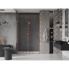 Mexen Velar L Duo, posuvné sprchové dvere do otvoru 150 cm, 8mm číre sklo, ružové zlato, 871-150-003-02-60