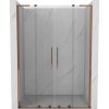 Mexen Velar L Duo, posuvné sprchové dvere do otvoru 150 cm, 8mm číre sklo, ružové zlato, 871-150-003-02-60