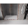 Mexen Velar L Duo, posuvné sprchové dvere do otvoru 150 cm, 8mm číre sklo, ružové zlato, 871-150-003-02-60