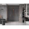 Mexen Velar L Duo, posuvné sprchové dvere do otvoru 170 cm, 8mm číre sklo, ružové zlato, 871-170-003-02-60