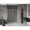 Mexen Velar L Duo, posuvné sprchové dvere do otvoru 160 cm, 8mm sklo námraza, zlatá lesklá, 871-160-003-32-50