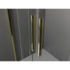 Mexen Velar L Duo, posuvné sprchové dvere do otvoru 160 cm, 8mm sklo námraza, zlatá lesklá, 871-160-003-32-50