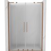 Mexen Velar L Duo, posuvné sprchové dvere do otvoru 150 cm, 8mm sklo námraza, medená matná, 871-150-003-32-65