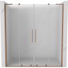 Mexen Velar L Duo, posuvné sprchové dvere do otvoru 170 cm, 8mm sklo námraza, medená matná, 871-170-003-32-65
