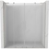 Mexen Velar L Duo, posuvné sprchové dvere do otvoru 170 cm, 8mm sklo námraza, brúsená oceľ, 871-170-003-32-97