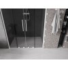 Mexen Velar L Duo, posuvné sprchové dvere do otvoru 160 cm, 8mm šedé sklo, biela matná, 871-160-003-42-20