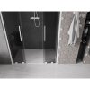 Mexen Velar L Duo, posuvné sprchové dvere do otvoru 160 cm, 8mm šedé sklo, biela matná, 871-160-003-42-20