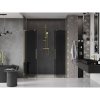 Mexen Velar L Duo, posuvné sprchové dvere do otvoru 180 cm, 8mm šedé sklo, zlatá lesklá, 871-180-003-42-50