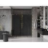 Mexen Velar L Duo, posuvné sprchové dvere do otvoru 180 cm, 8mm šedé sklo, zlatá lesklá, 871-180-003-42-50