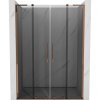 Mexen Velar L Duo, posuvné sprchové dvere do otvoru 150 cm, 8mm šedé sklo, ružové zlato, 871-150-003-42-60