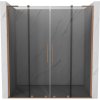 Mexen Velar L Duo, posuvné sprchové dvere do otvoru 180 cm, 8mm šedé sklo, medená matná, 871-180-003-42-65