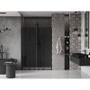 Mexen Velar L Duo, posuvné sprchové dvere do otvoru 150 cm, 8mm šedé sklo, čierna matná, 871-150-003-42-70