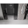 Mexen Velar L Duo, posuvné sprchové dvere do otvoru 140 cm, 8mm šedé sklo, brúsená oceľ, 871-140-003-42-97