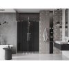 Mexen Velar L Duo, posuvné sprchové dvere do otvoru 140 cm, 8mm šedé sklo, brúsená oceľ, 871-140-003-42-97