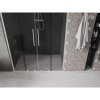 Mexen Velar L Duo, posuvné sprchové dvere do otvoru 140 cm, 8mm šedé sklo, brúsená oceľ, 871-140-003-42-97