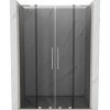 Mexen Velar L Duo, posuvné sprchové dvere do otvoru 140 cm, 8mm šedé sklo, brúsená oceľ, 871-140-003-42-97